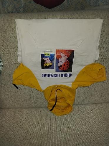 off white duks: - Qadın/qız üçün kapüşonlu köynək/svitşot - Rəng: ağ korpus, sarı — 1