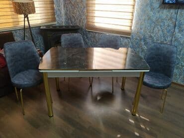 yigilib acilan stollar: Mətbəx üçün, Yeni, Açılan, Dördbucaq masa, 4 stul — 15