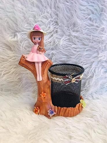 Masaüstü qələmqabı – fiqurlu dekorativ organizer - Metal tor şəbəkəli