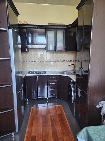 metbex mebel: Mətbəx mebeli dəsti – L formalı, tünd qəhvəyi rəngdə, parlaq — 2