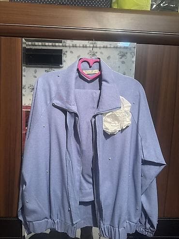 Qadın geyim dəsti və üst geyimləri - Açıq bənövşəyi rəngdə idman