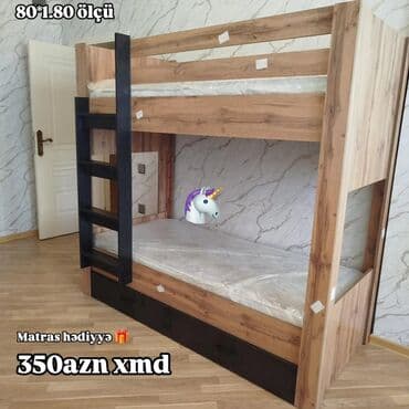 кровать купить баку: Новый, Двуспальная кровать, С матрасом — 3