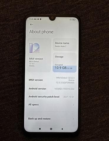 Redmi Note 7, 32 GB, rəng - Göy, Barmaq izi