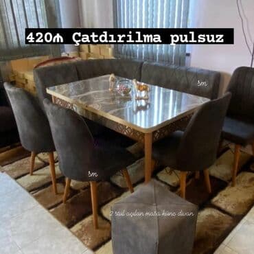 stol və stul dəstləri: 🇹🇷Türk istehsalı Möhtəşəm ✨✨ Kuxna üçün stol stul dəsti 2 stul 1 — 1