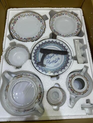 nimce: Nahar dəsti, rəng - Ağ, Farfor, 6 nəfərlik — 2