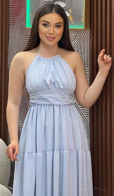 baş geyimi: Halter yaxalıqlı, uzun maxi don - Model: Boğazdan bağlanan halter — 1