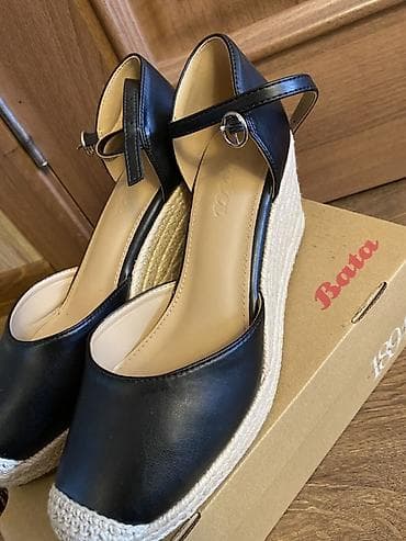 Босоножки, сандалии, шлепанцы: Bata qadın sandal/espadril - Model: Qalın yun kətan detallı wedge — 4