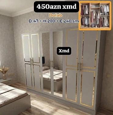 Dolab – 450 AZN Ölçülər: D 47 × H 200 × E 240 sm - 6 qapılı geniş lalafo.az -da Dolab – 450 AZN Ölçülər: D 47 × H 200 × E 240 sm - 6 qapılı geniş