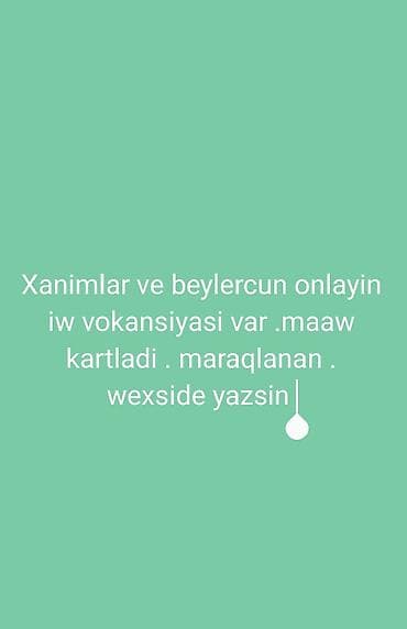 kisiler ucun online is: Onlayn iş imkanı Xanımlar və bəylər üçün onlayn iş vakansiyası — 1