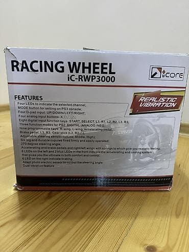 playstatio: ICORE iC-RWP3000 Racing Wheel – 3‑in‑1 sükan seti (PS2/PS3/PC) — 3