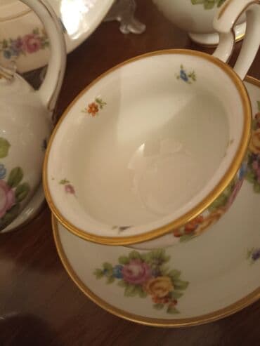 cay dəstləri: Çay dəsti, rəng - Ağ, Farfor, 6 nəfərlik, Almaniya — 23