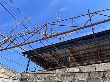 Üzümlük üçün metal karkas və məftil sistemi. 7 dənədi. Biri 15 m