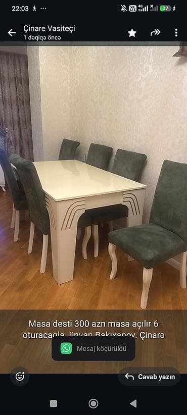 stol sutullar: Qonaq otağı üçün, 6 stul — 1