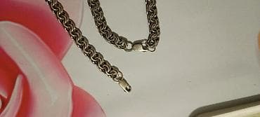 qizil sepler: Gümüşü rəngdə zəncir dəsti – boyunbağı və bilərzik - Material: metal — 1