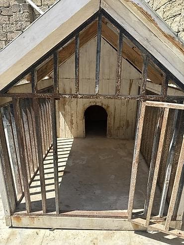 keci sanen: Böyük ölçülü it evi və açıq volyer - Karkas: qalın taxta — 2