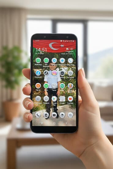Samsung Galaxy J6, 32 GB, rəng - Mavi, İki sim kartlı, Face ID, Barmaq izi