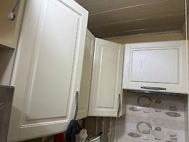 metbex skafi: Mətbəx üçün asma dolablar dəsti - Rəng: krem/şampan ağ - Material — 4