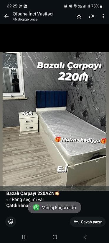 Мебель на заказ: *Bazalı Çarpayı 220AZN💥* ✔️Rəng seçimi var *Çatdırılma və — 1