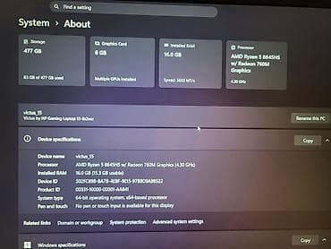 intel i5 notebook: HP Victus 15 oyun noutbuku – ağ korpus, işıqlı klaviatura Texniki — 4