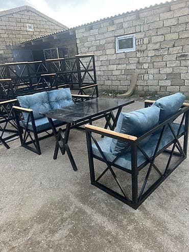 kamp stolu: Dördbucaq masa, Açılmayan, Stullar ilə, Metal — 4