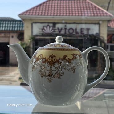 qədimi caynik: Yeni, rəng - Ağ, Dəm caydanı, Farfor — 1