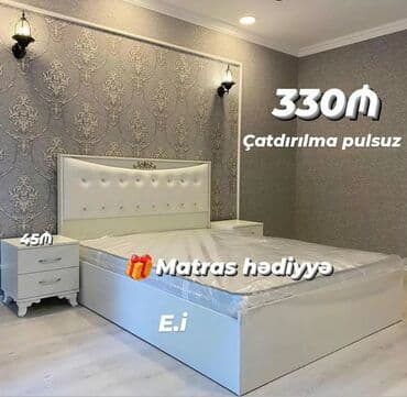 taxt sumqayıt: Yeni, İkinəfərlik çarpayı, Bazasız, Matras ilə, Siyirməli, Azərbaycan — 2