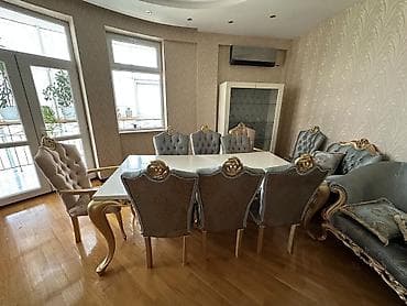 Для гостиной, Б/у, Квадратный стол, 8 стульев at lalafo.az Для гостиной, Б/у, Квадратный стол, 8 стульев