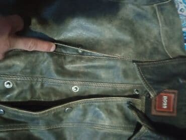 Plaşlar: HUGO BOSS kişi dəri gödəkcə - Material: qalın, təbii dəri — 17