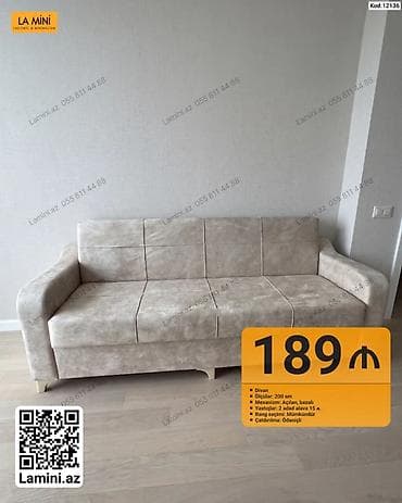 ofis divan: Məhsul: Divan (Kod: 12136) - Ölçü: 200 sm - Mexanizm: Açılan, bazalı — 1