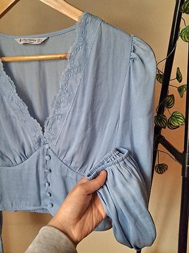Stradivarius cropped long-sleeve blouse. S ölçü. 10/10 - defektsiz — 4