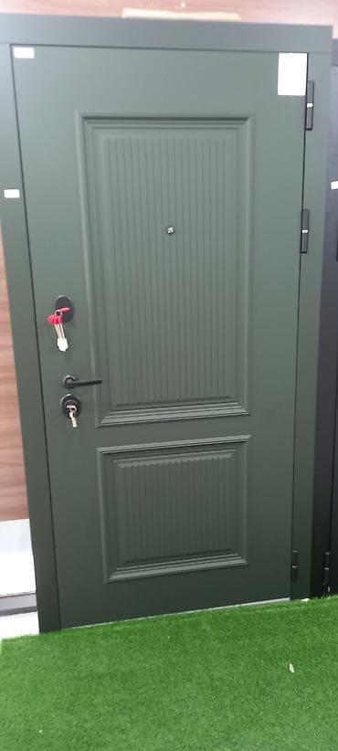 kanfet qabi: Metall giriş qapısı – zeytun-yaşıl rəng - Material: möhkəm metal — 1