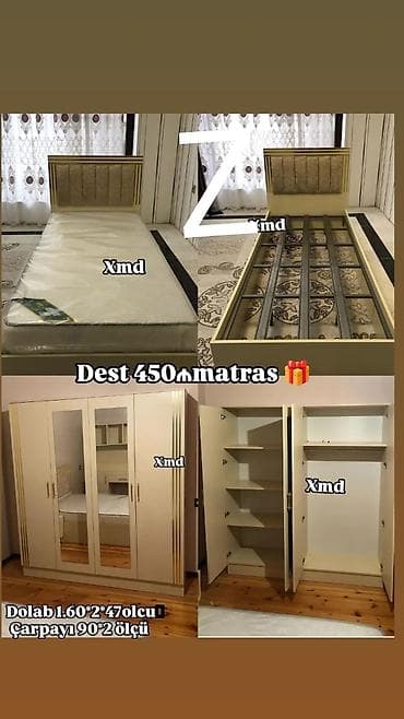 tek yataqlar: Təknəfərlik çarpayı, Dolab, Yeni — 1