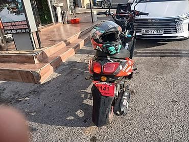 moto ehtiyat hiseleri: Sport üslublu şəhər skuterı - Korpus: parlaq qırmızı rəng, tam bədən — 2