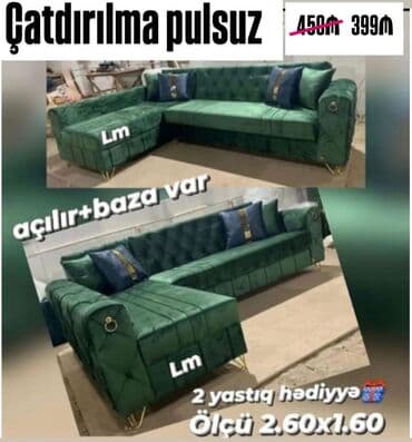 Künc divan, Yeni, Açılan, Bazalı, Parça, Şəhərdaxili pulsuz çatdırılma
