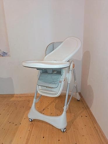 Yemək masaları, oturacaqları: Uşaq yemək stulu - Rəng: açıq boz/ağ - Hündürlüyü tənzimlənən — 6