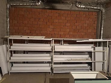 Mağaza avadanlığı: Mağaza üçün metal vitrin rəfləri - Material: möhkəm metal karkas, ağ — 8