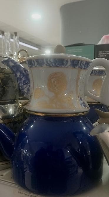 çay servis: Çay dəsti, rəng - Mavi, Keramika — 1