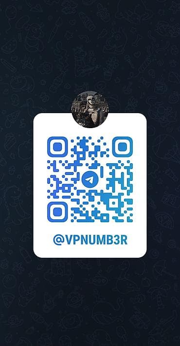 ressam: Xidmət: Telegram vasitəsilə onlayn dəstək/kanal Ad: @VPNUMB3R (QR kod — 1