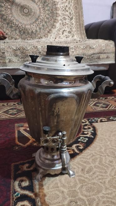 samovar padnosu: QƏDİMİ SOMAVAR Klassik metal samovar – kömür/odunla işləyən model - — 3
