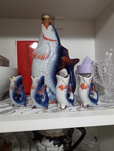 Porcelain balıq formalı qrafin və stəkan dəsti - Tərkib: 1 ədəd böyük lalafo.az -da Porcelain balıq formalı qrafin və stəkan dəsti - Tərkib: 1 ədəd böyük