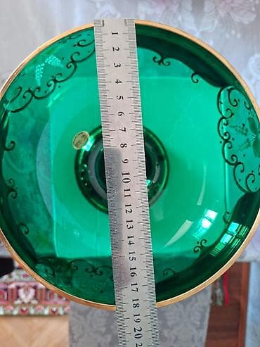 klyonka sufre: Məhsul: Dekorativ şüşə meyvə/qəlyanaltı qabı - Material: Boyalı şüşə — 2