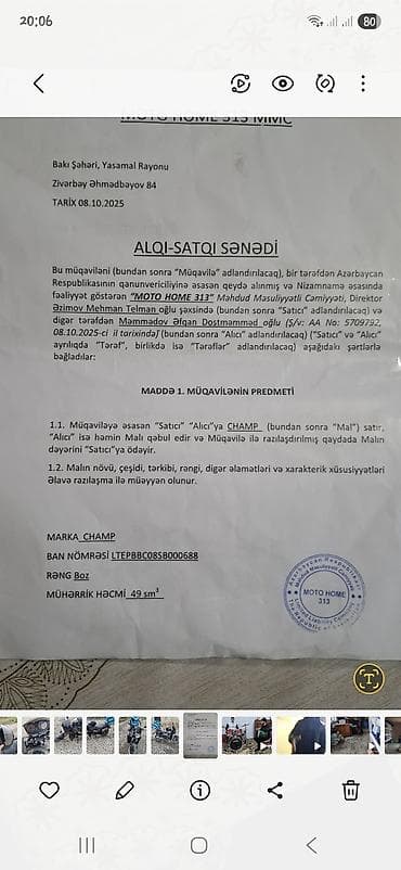 motor 49cc: Qiant CP49 Cargo motosiklet + aksessuarlar əla vəziyyətdədir heç bir — 7