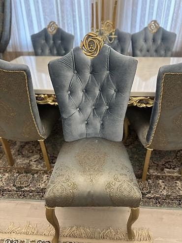 pufik satisi: Qonaq otağı üçün, İşlənmiş, Açılmayan, Dördbucaq masa, 8 stul — 3