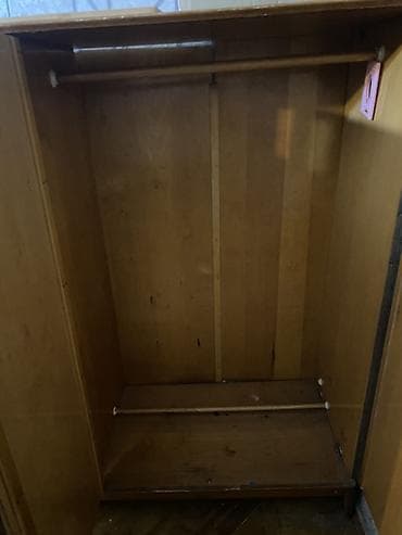 3 qapılı, Qəhvəyi, Taxta, Açılan, Düz dolab