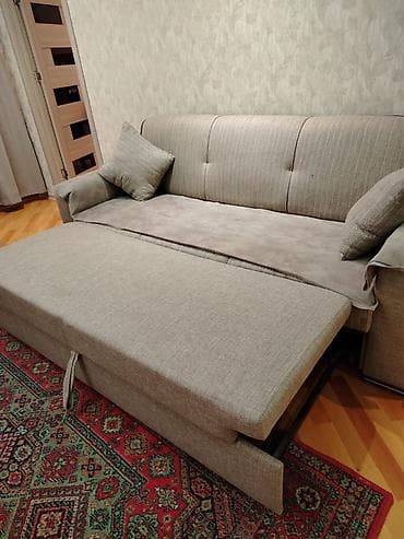 ucuz divan: İşlənmiş, Di̇van-kravat, 2 kreslo, Açılan — 4