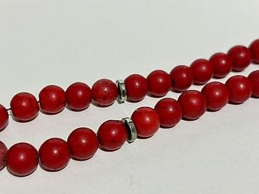 mini yupqa: Mərcan daşından təbərik təsbeh - Muncuq diametri: təxminən 9 mm - — 8