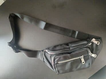 цена 1 карата бриллианта в баку: Qara bel/çiyin çantası (fanny pack) - Rəng: mat qara - Material: suya — 1