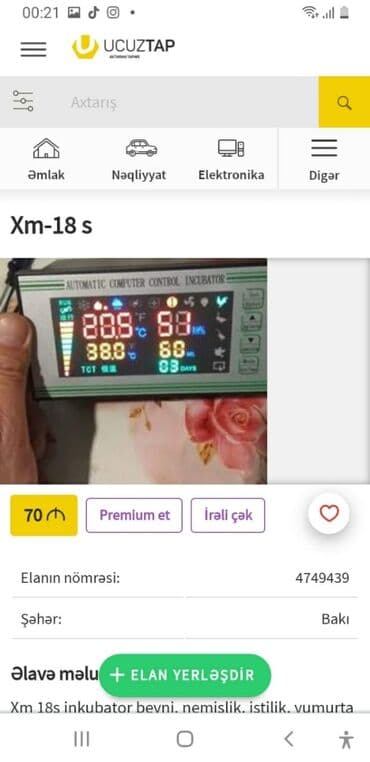 inkubator avadanlıqları: İnkubator üçün beyin 4 avtomat rejim və əl rejimi var inkubasiya in — 1