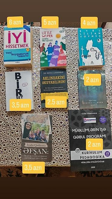Книги и журналы: Kitablar satılır – adlar və qiymətlər şəkildə göstərildiyi kimidir: - — 1