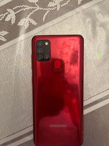 samsung e200: Samsung Galaxy A21S, rəng - Qırmızı, Barmaq izi — 1